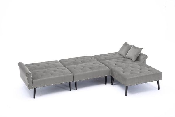 Aksominis sofos ir pufo komplektas „Ottoman“