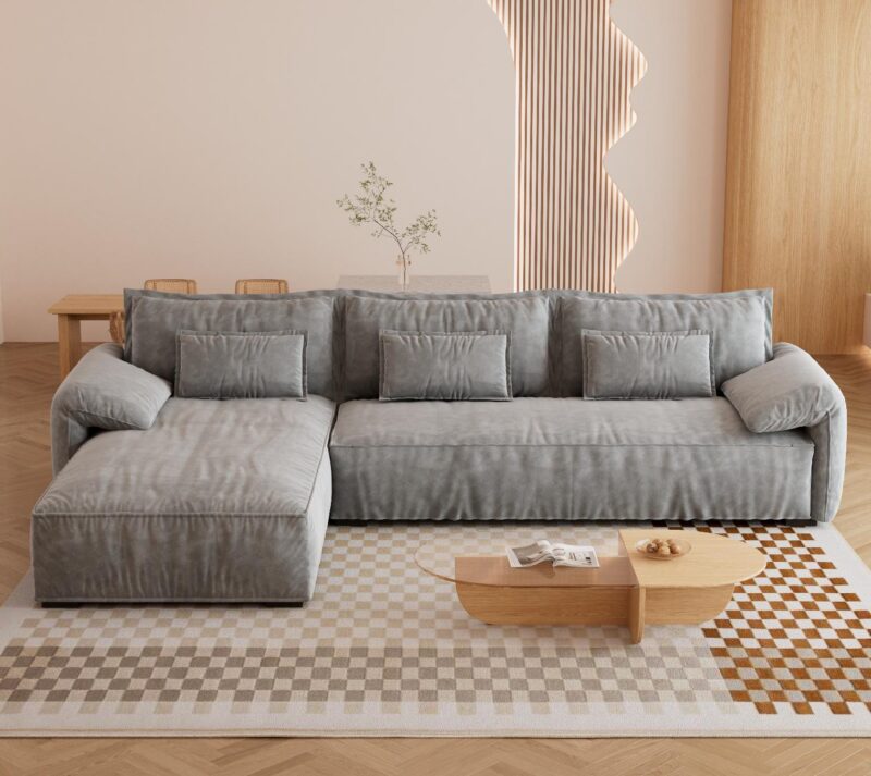 Nurgadi sofa "Gianni Helehall, Heleroheline, Pilka, Pleekinud oranž, Rožinis, Ruda, Smėlio spalvos, Žalias